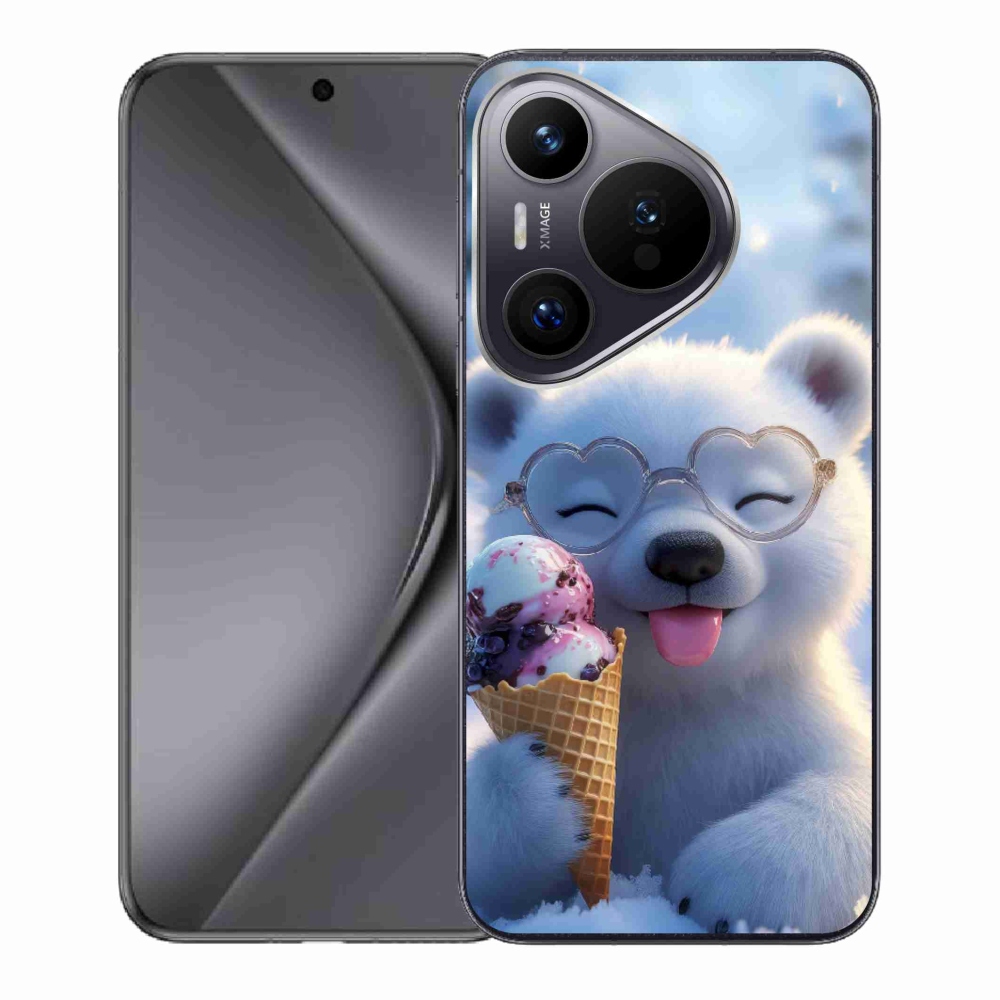 Gelový kryt mmCase na Huawei Pura 70 - medvídek se zmrzlinou