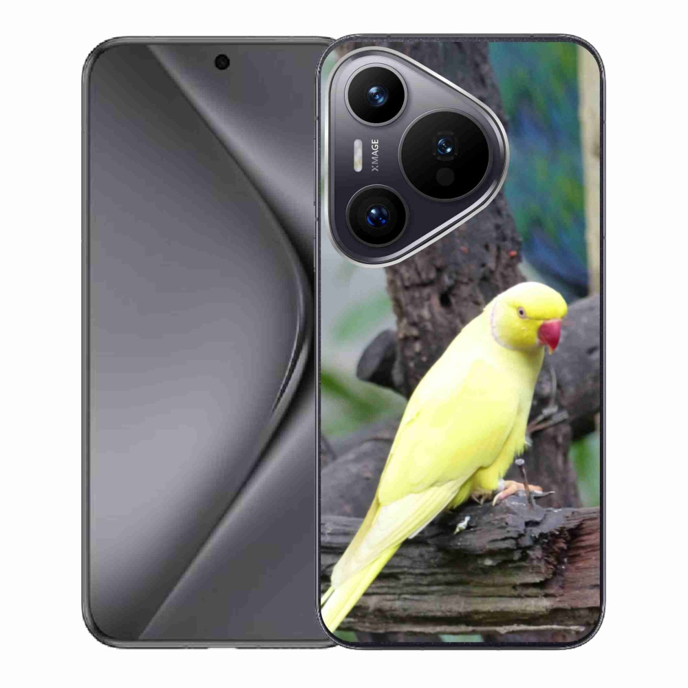 Gelový kryt mmCase na Huawei Pura 70 - papoušek alexandr žlutý