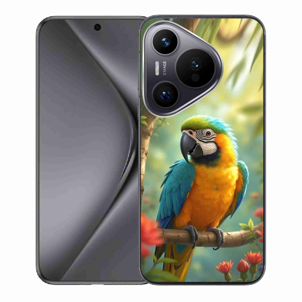 Gelový kryt mmCase na Huawei Pura 70 - papoušek ara modrožlutá