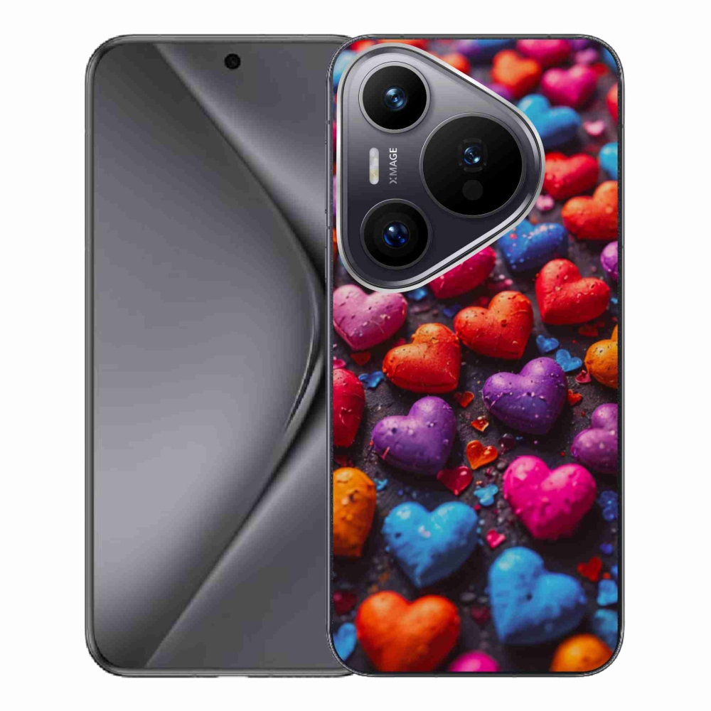 Gelový kryt mmCase na Huawei Pura 70 Pro - barevná srdce