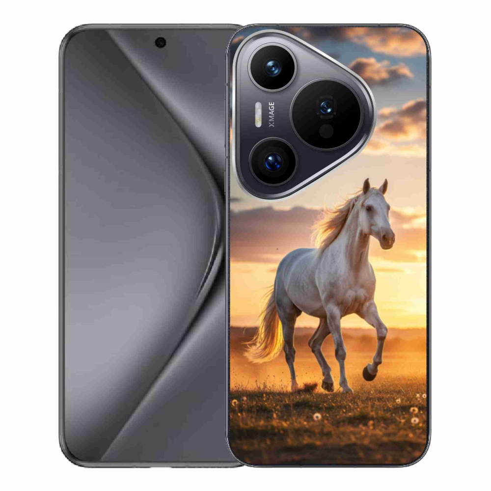 Gelový kryt mmCase na Huawei Pura 70 Pro - běžící bílý kůň 2