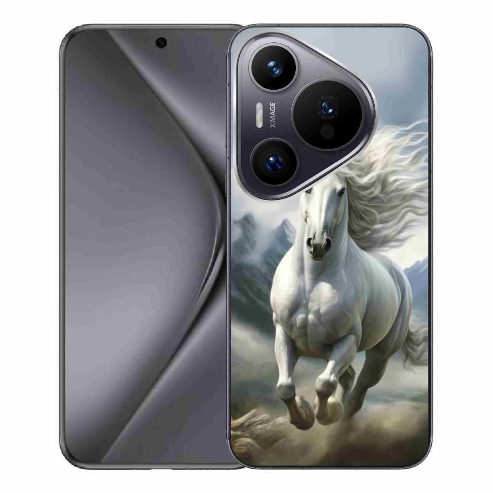 Gelový kryt mmCase na Huawei Pura 70 Pro - běžící bílý kůň 3