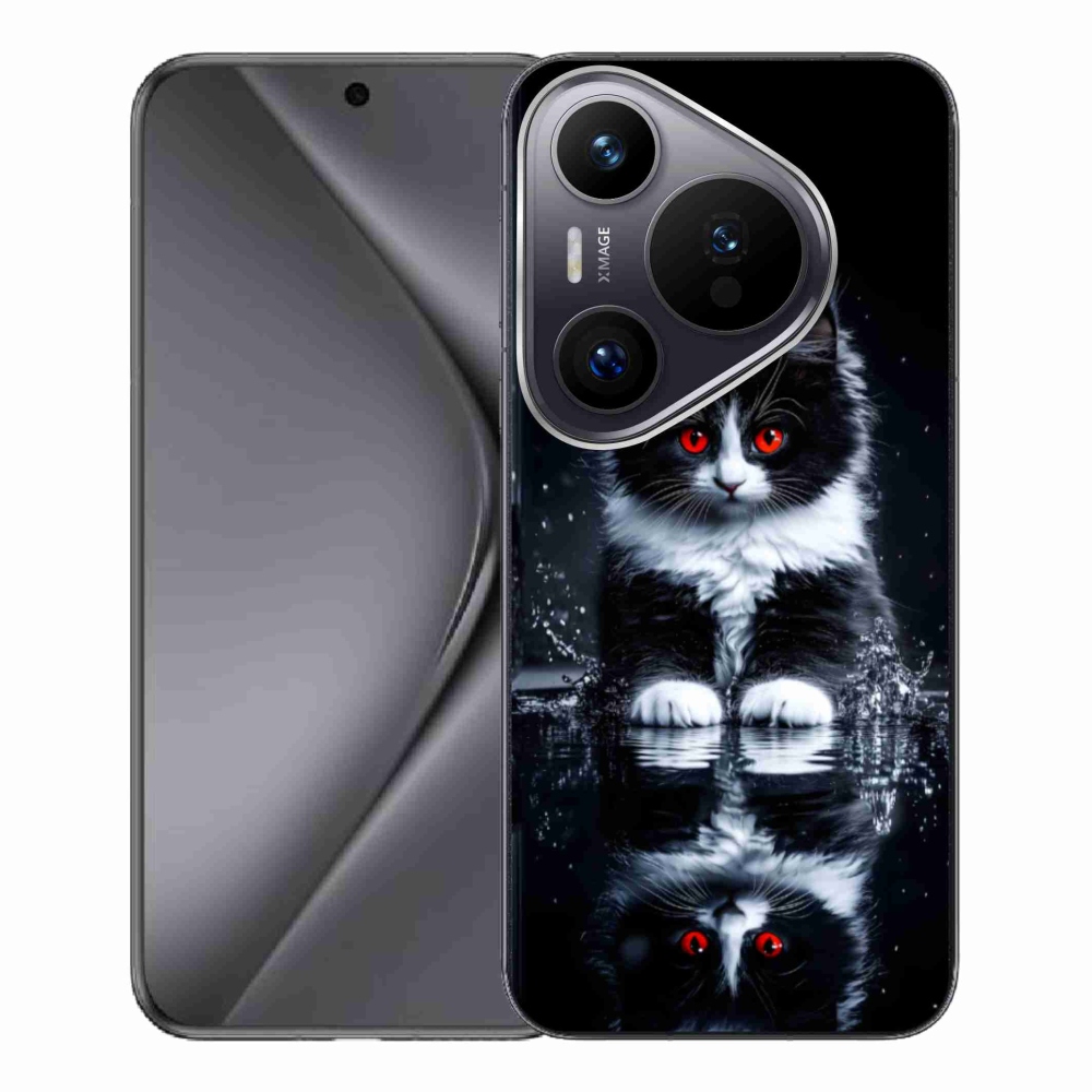 Gelový kryt mmCase na Huawei Pura 70 Pro - černobílé kotě