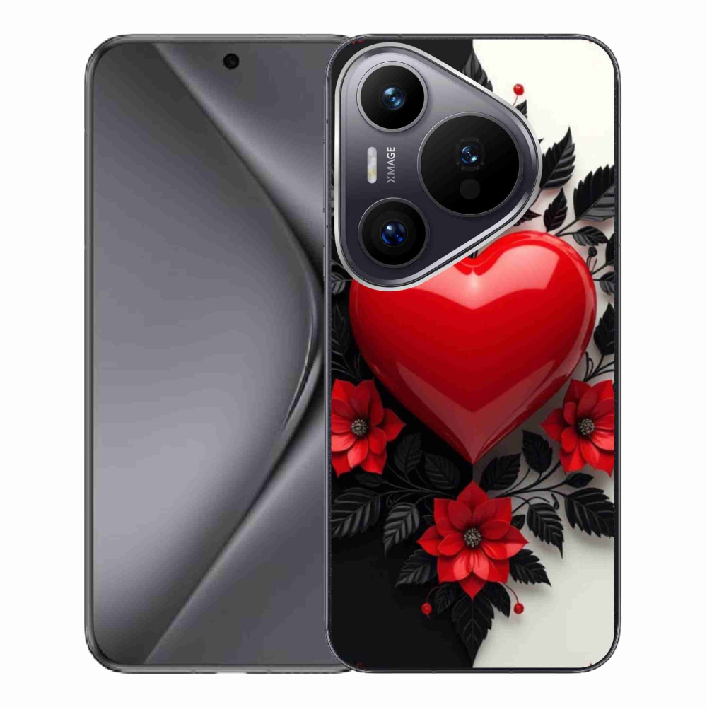 Gelový kryt mmCase na Huawei Pura 70 Pro - červené srdce