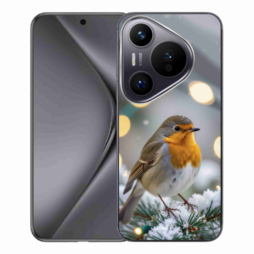 Gelový kryt mmCase na Huawei Pura 70 Pro - červenka v zimě