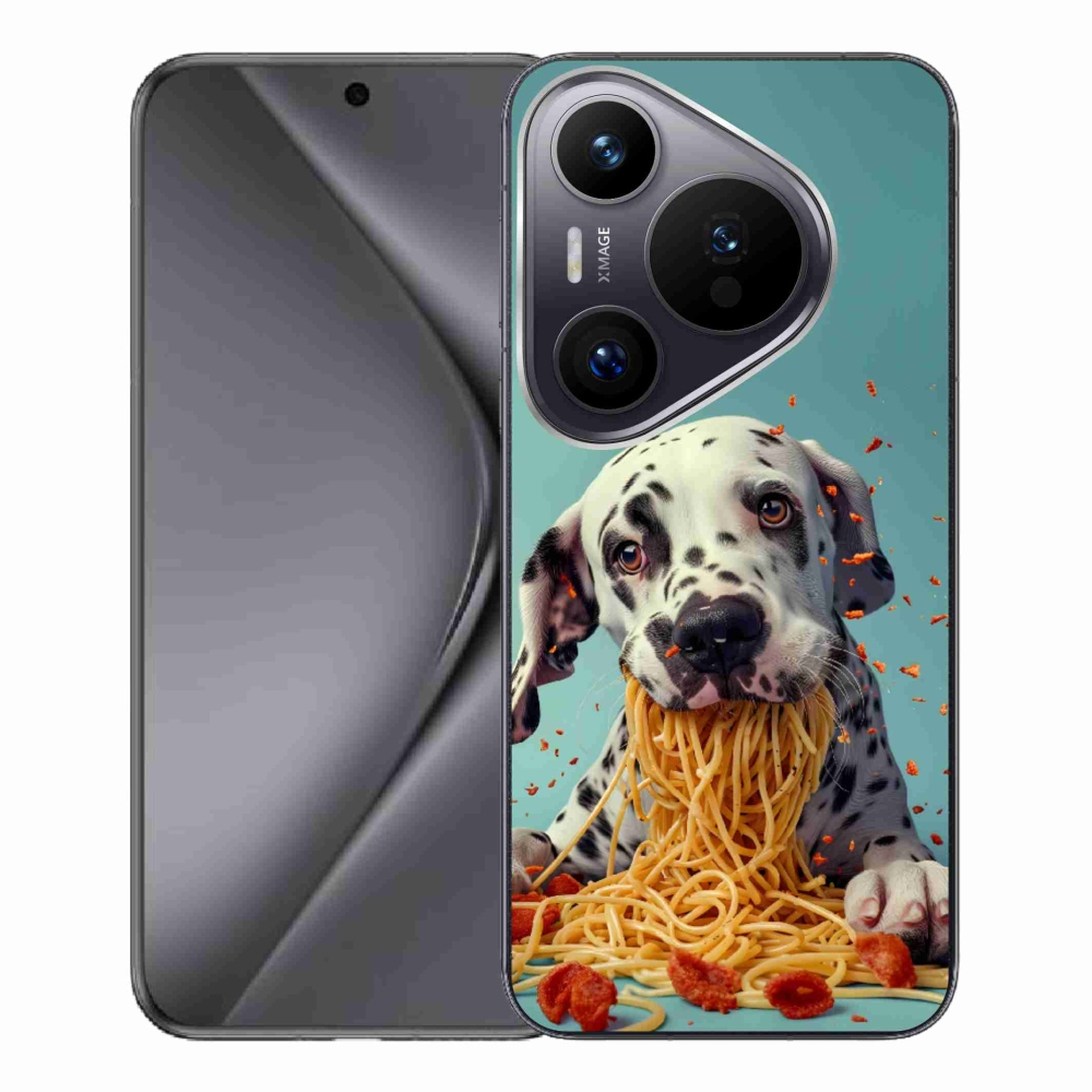 Gelový kryt mmCase na Huawei Pura 70 Pro - dalmatin a špagety