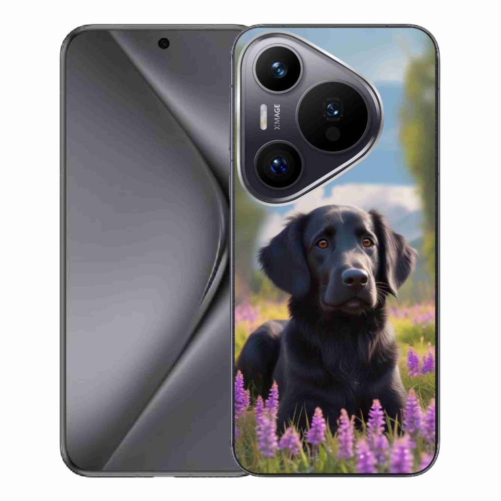Gelový kryt mmCase na Huawei Pura 70 Pro - elegantní černý retrívr
