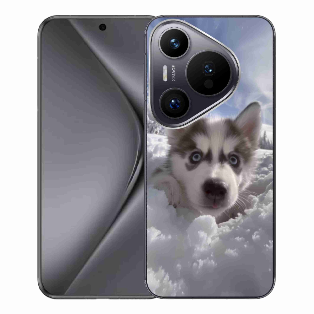 Gelový kryt mmCase na Huawei Pura 70 Pro - husky ve sněhu