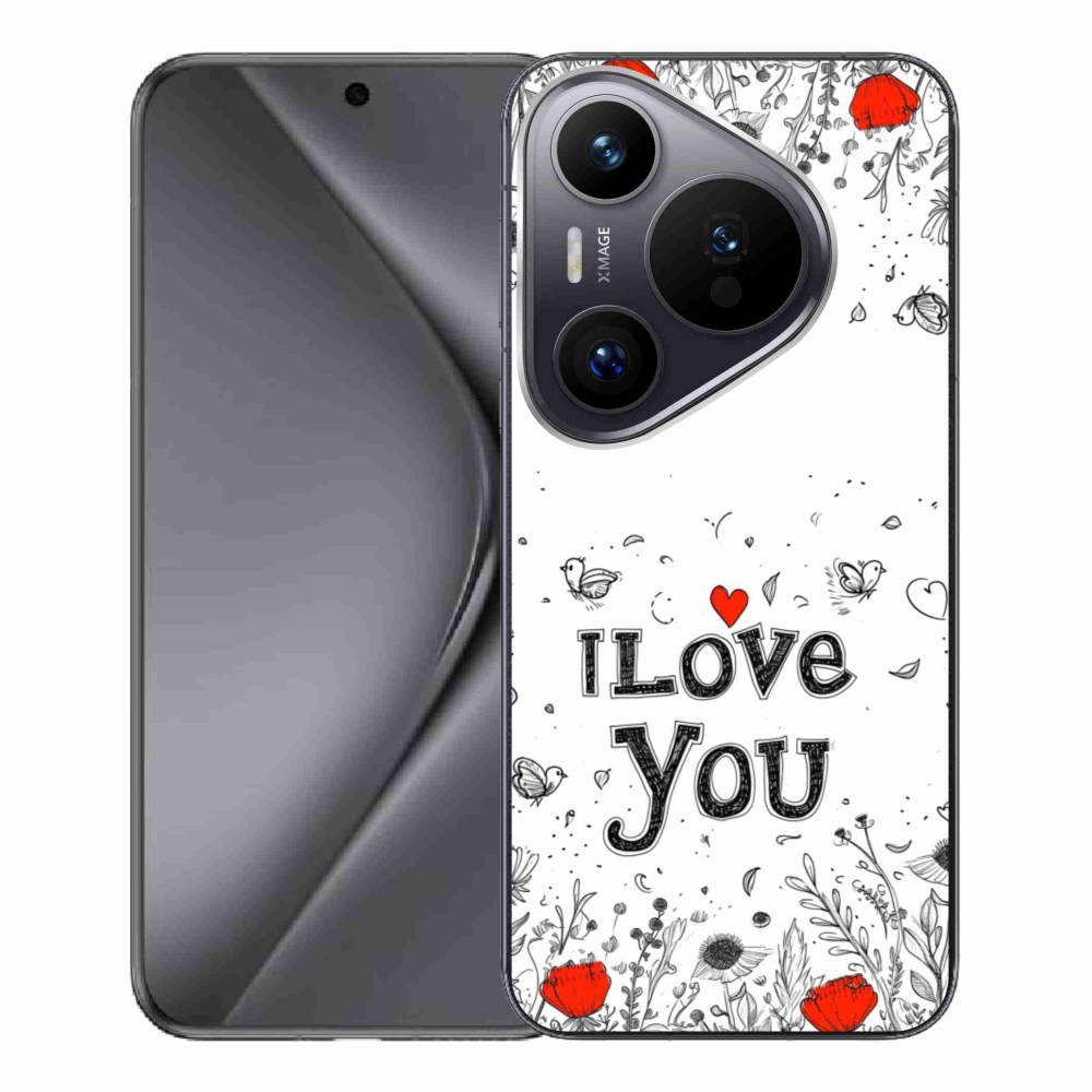 Gelový kryt mmCase na Huawei Pura 70 Pro - I love you bílé pozadí