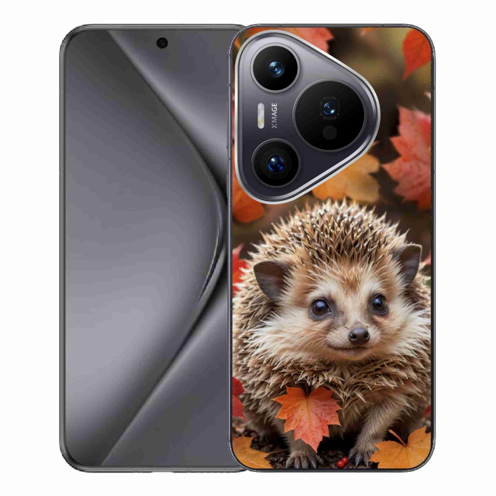 Gelový kryt mmCase na Huawei Pura 70 Pro - ježek v listí