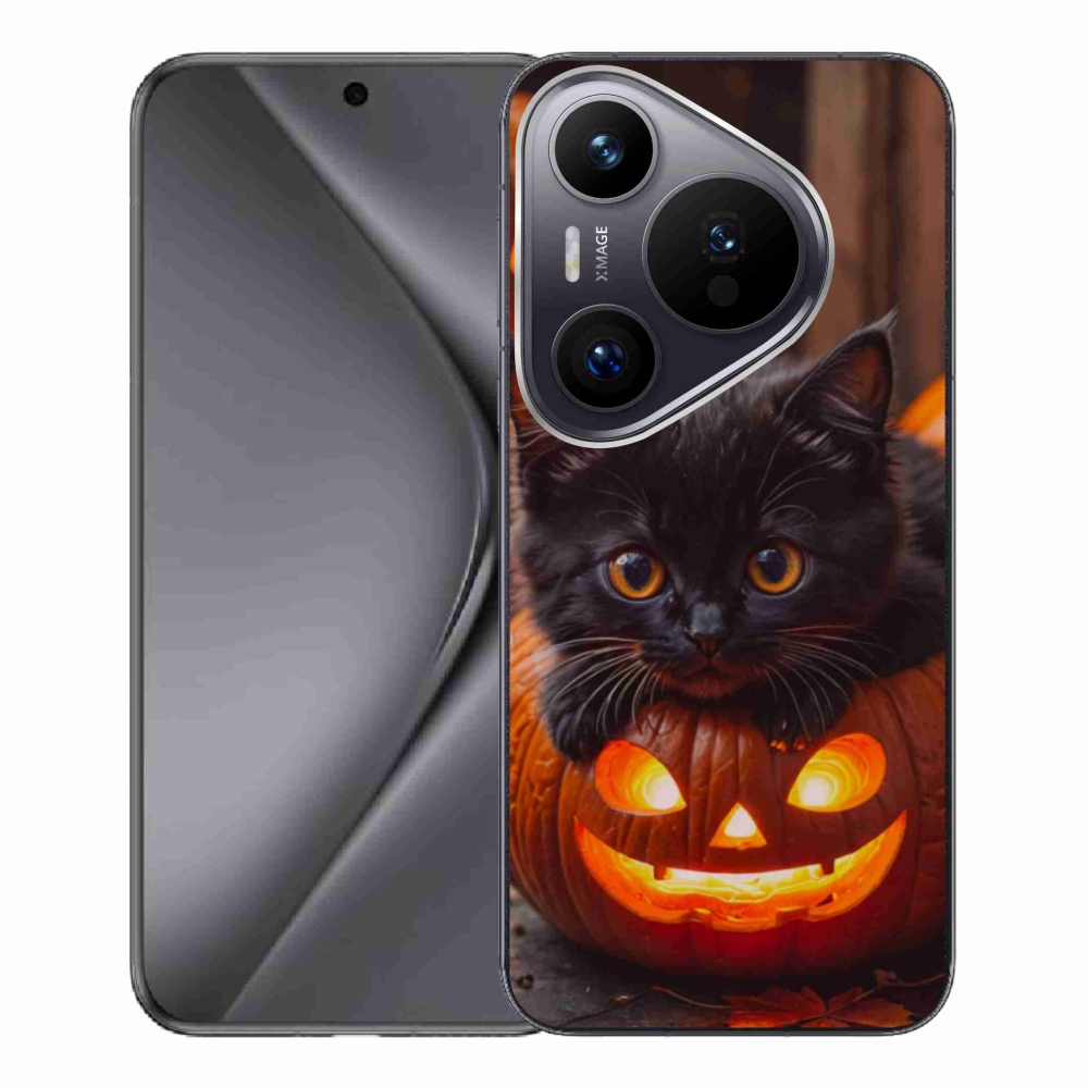 Gelový kryt mmCase na Huawei Pura 70 Pro - kotě a dýně
