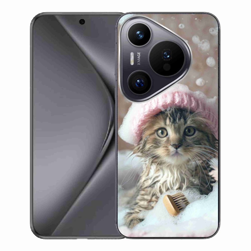 Gelový kryt mmCase na Huawei Pura 70 Pro - kotě a koupel