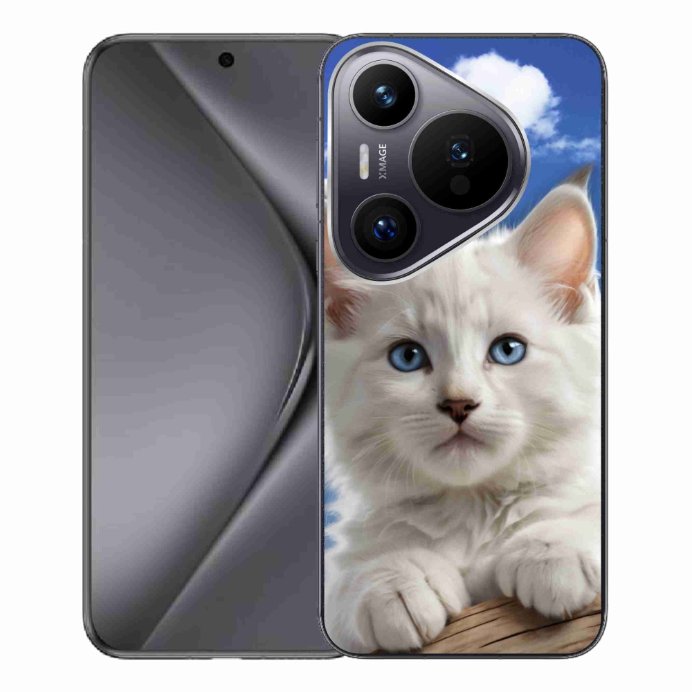Gelový kryt mmCase na Huawei Pura 70 Pro - kotě a oblaka