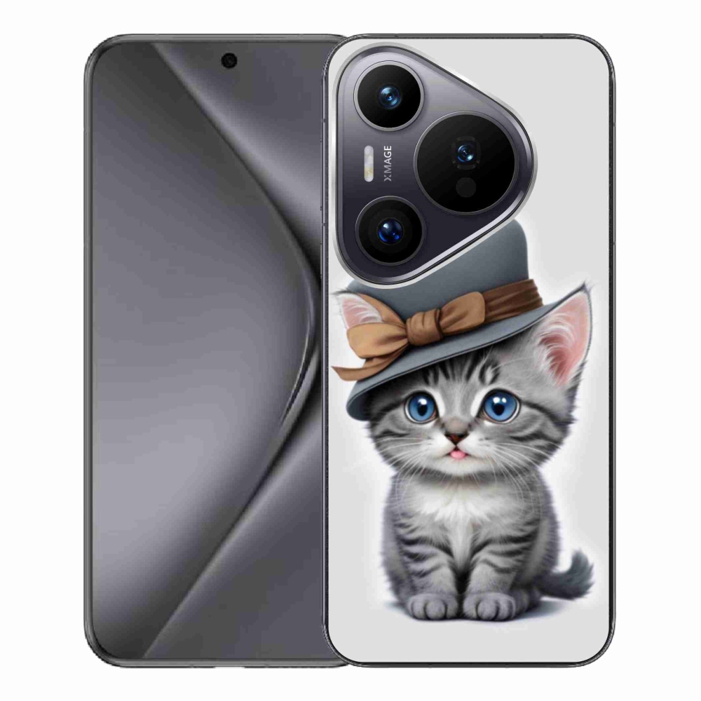 Gelový kryt mmCase na Huawei Pura 70 Pro - kotě s kloboukem