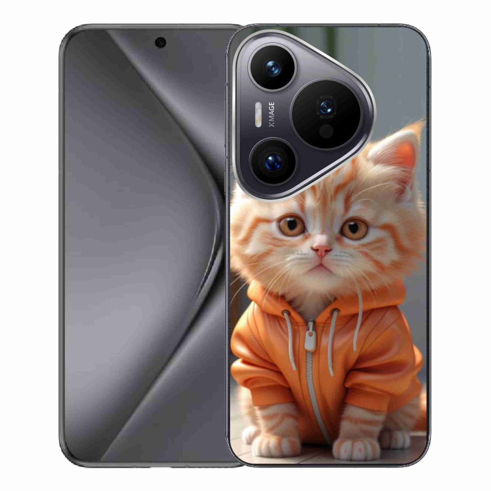 Gelový kryt mmCase na Huawei Pura 70 Pro - kotě v mikině