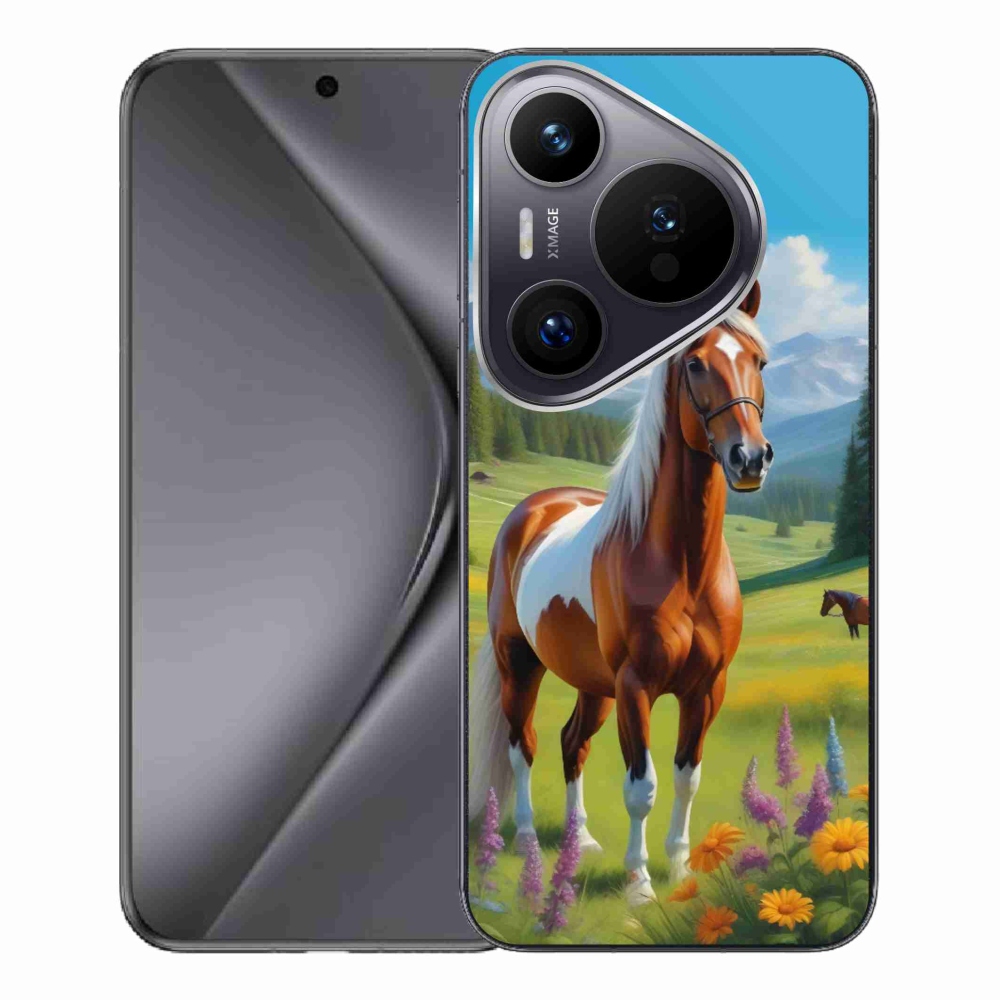 Gelový kryt mmCase na Huawei Pura 70 Pro - kůň na louce