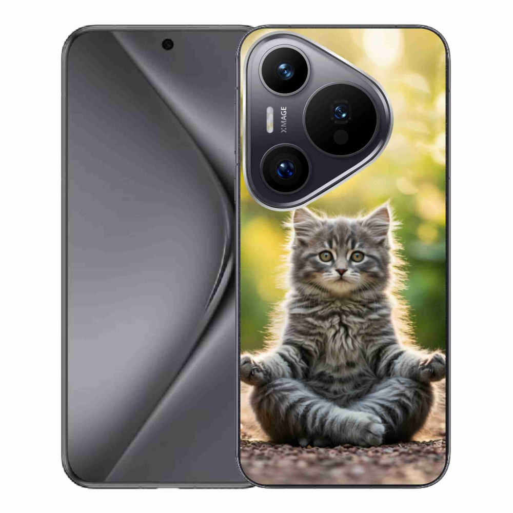 Gelový kryt mmCase na Huawei Pura 70 Pro - meditující kotě