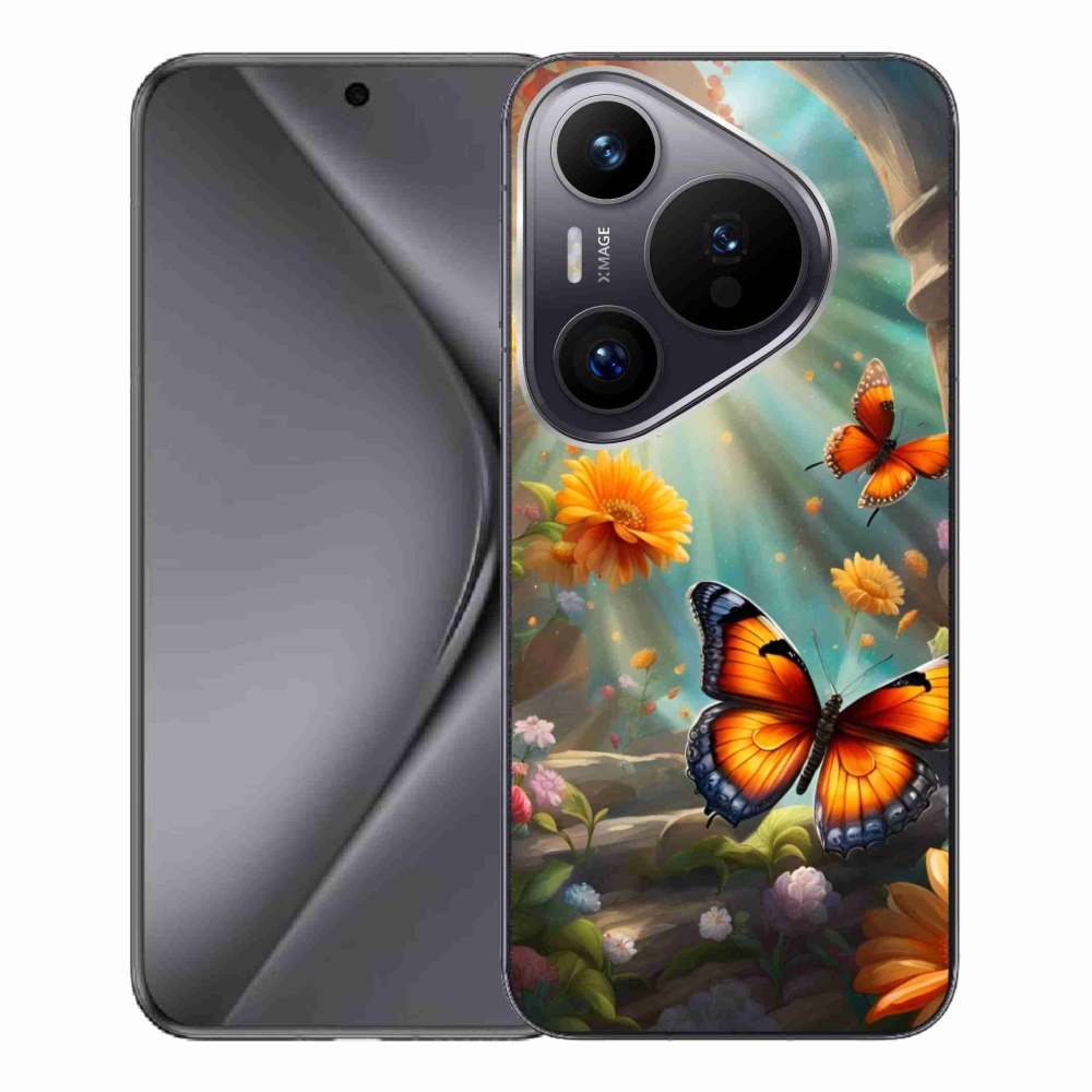 Gelový kryt mmCase na Huawei Pura 70 Pro - motýlí zahrada 2