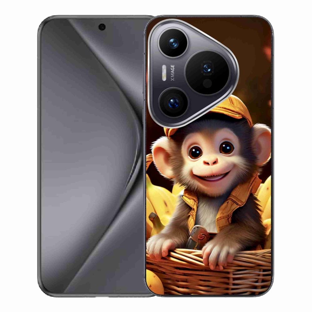 Gelový kryt mmCase na Huawei Pura 70 Pro - opice v košíku