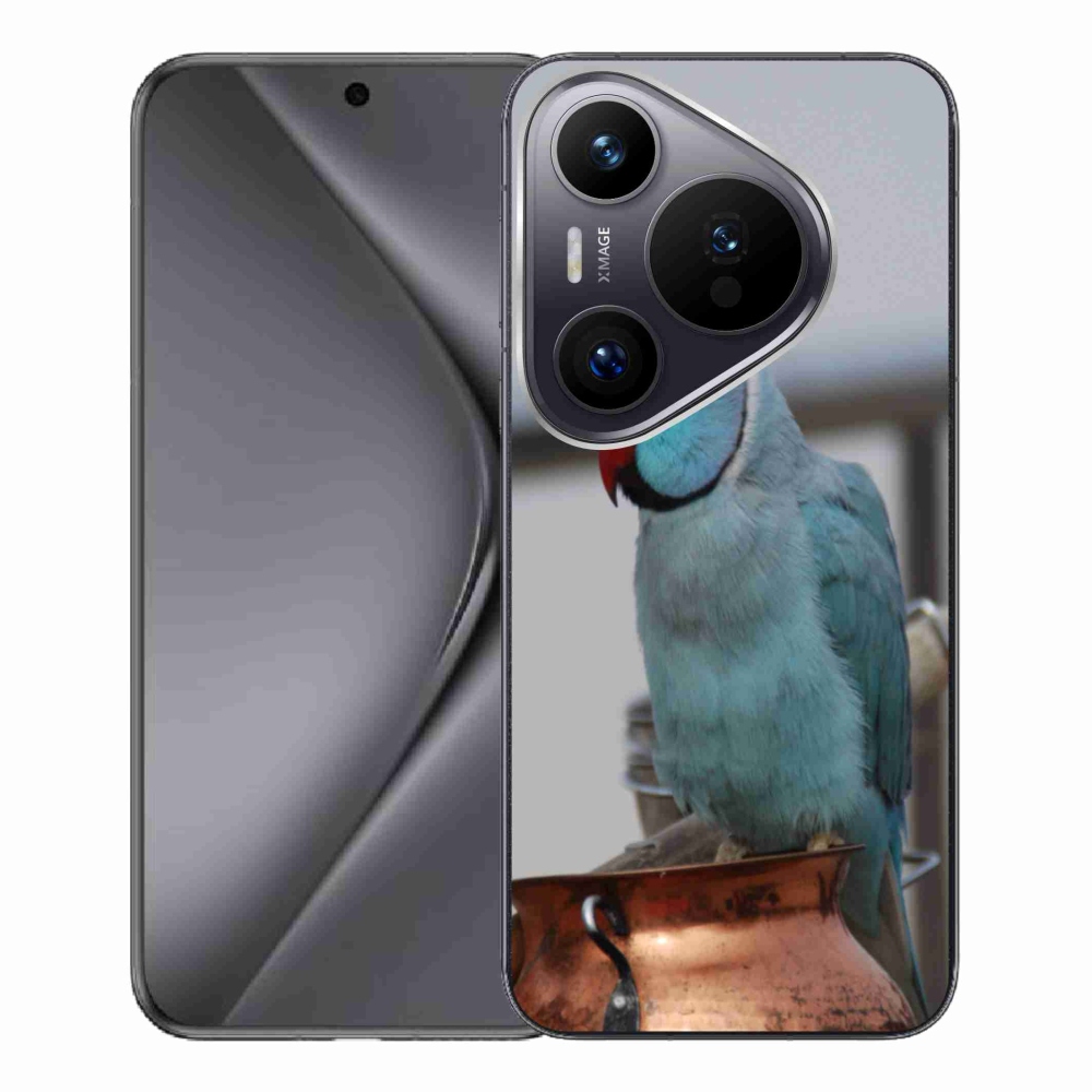 Gelový kryt mmCase na Huawei Pura 70 Pro - papoušek alexandr modrý