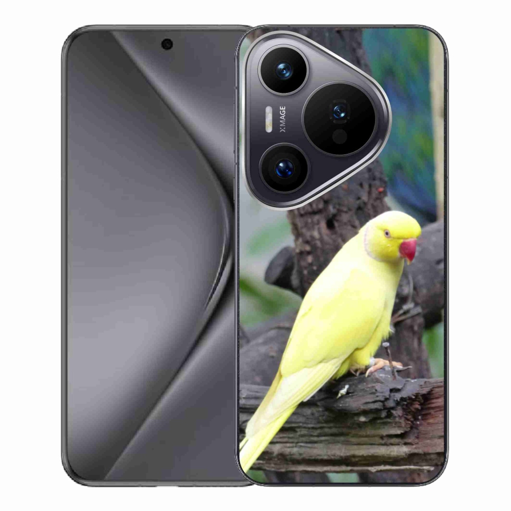 Gelový kryt mmCase na Huawei Pura 70 Pro - papoušek alexandr žlutý
