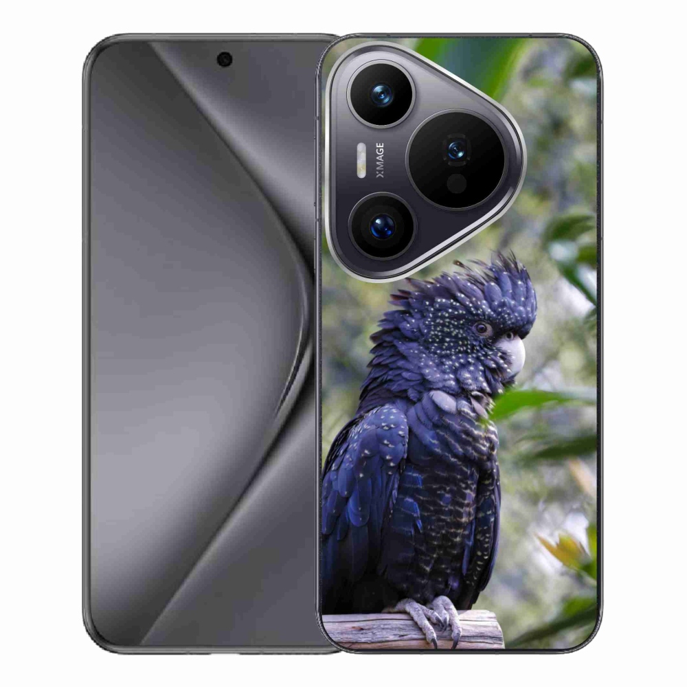 Gelový kryt mmCase na Huawei Pura 70 Pro - papoušek kakadu černý