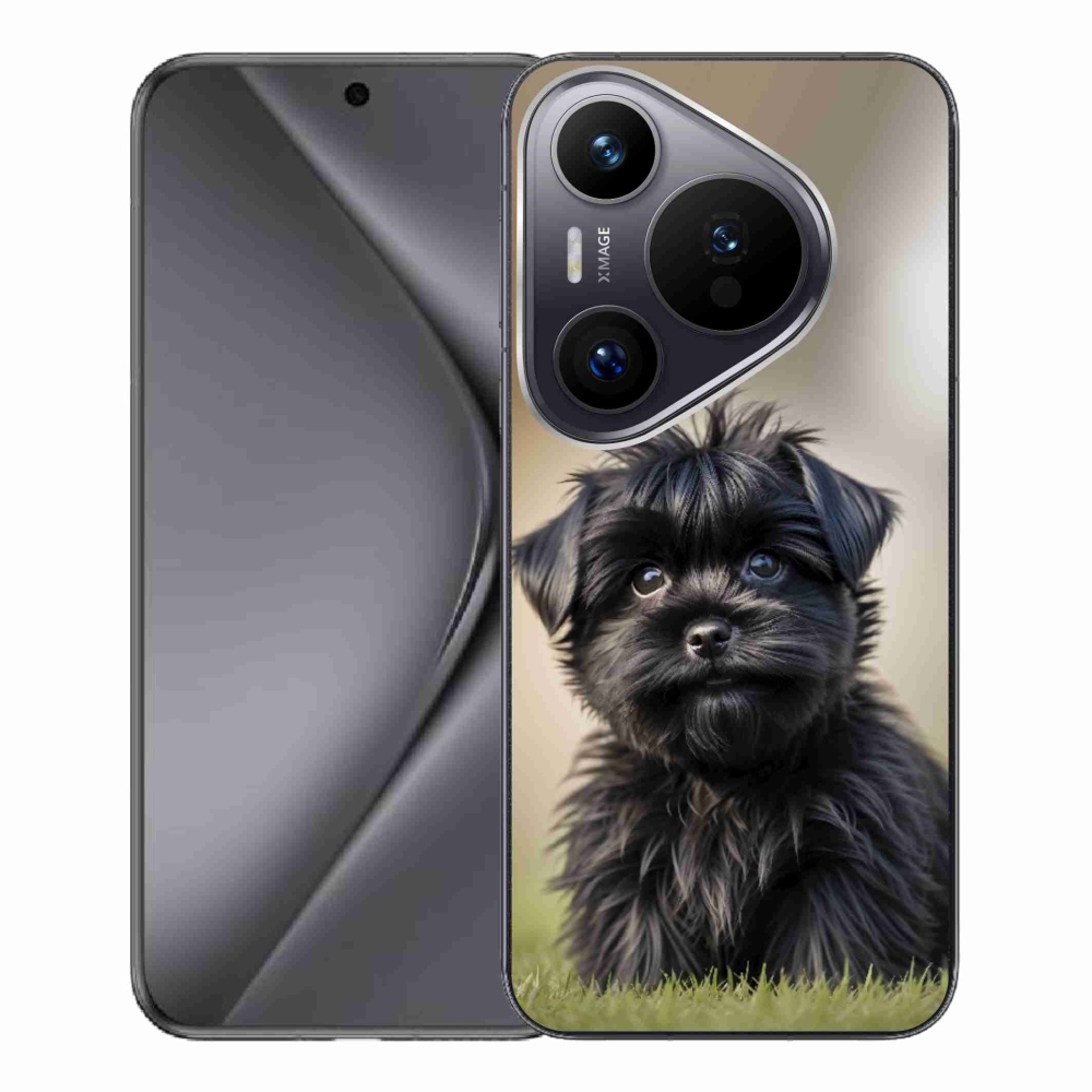 Gelový kryt mmCase na Huawei Pura 70 Pro - roztomilý černý pejsek