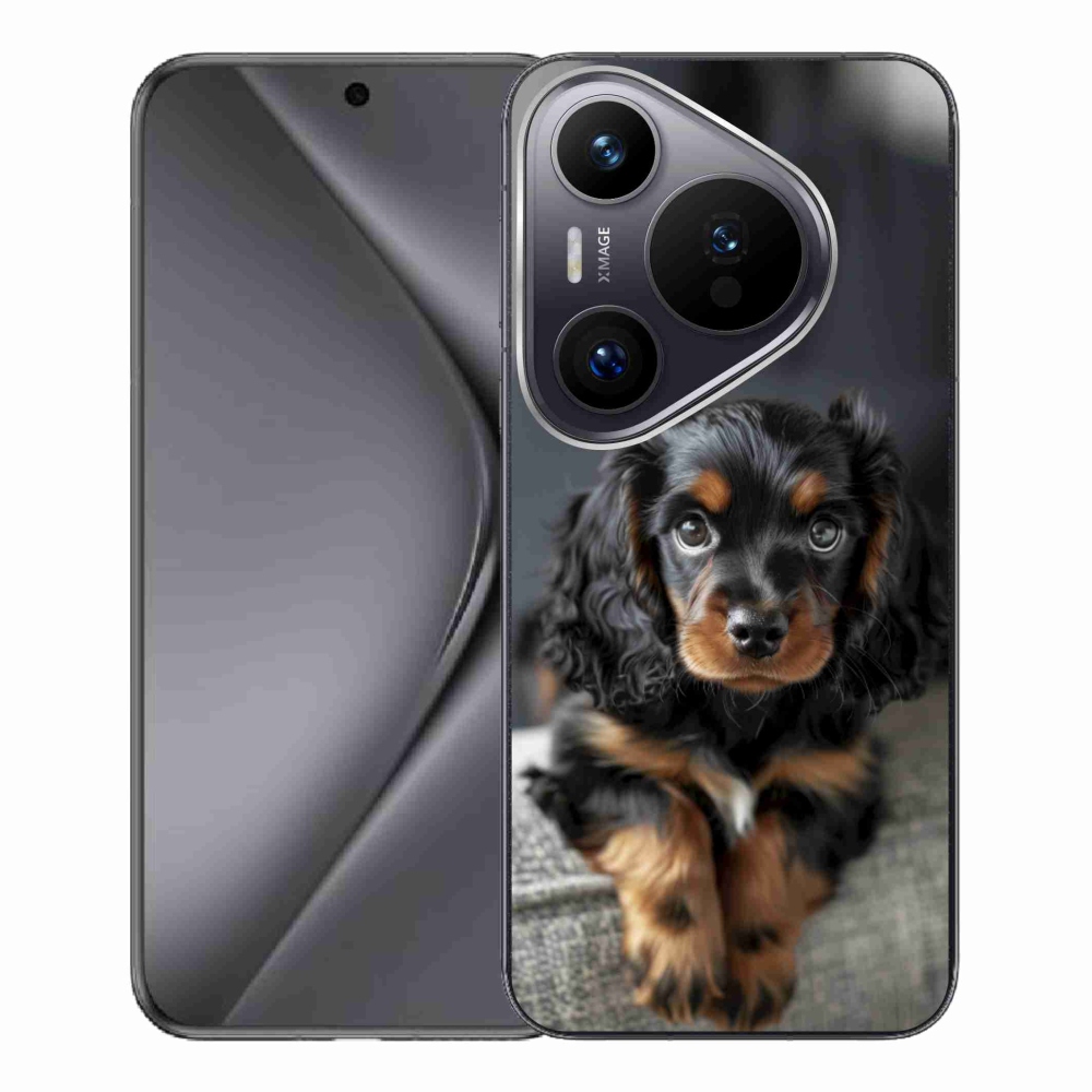 Gelový kryt mmCase na Huawei Pura 70 Pro - roztomilý dlouhosrstý jezevčík