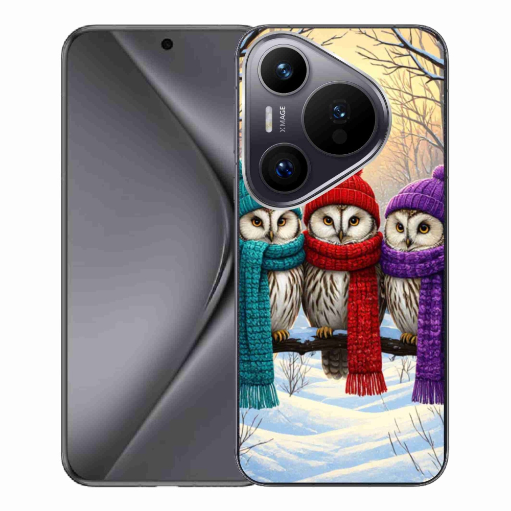 Gelový kryt mmCase na Huawei Pura 70 Pro - soví přátelé