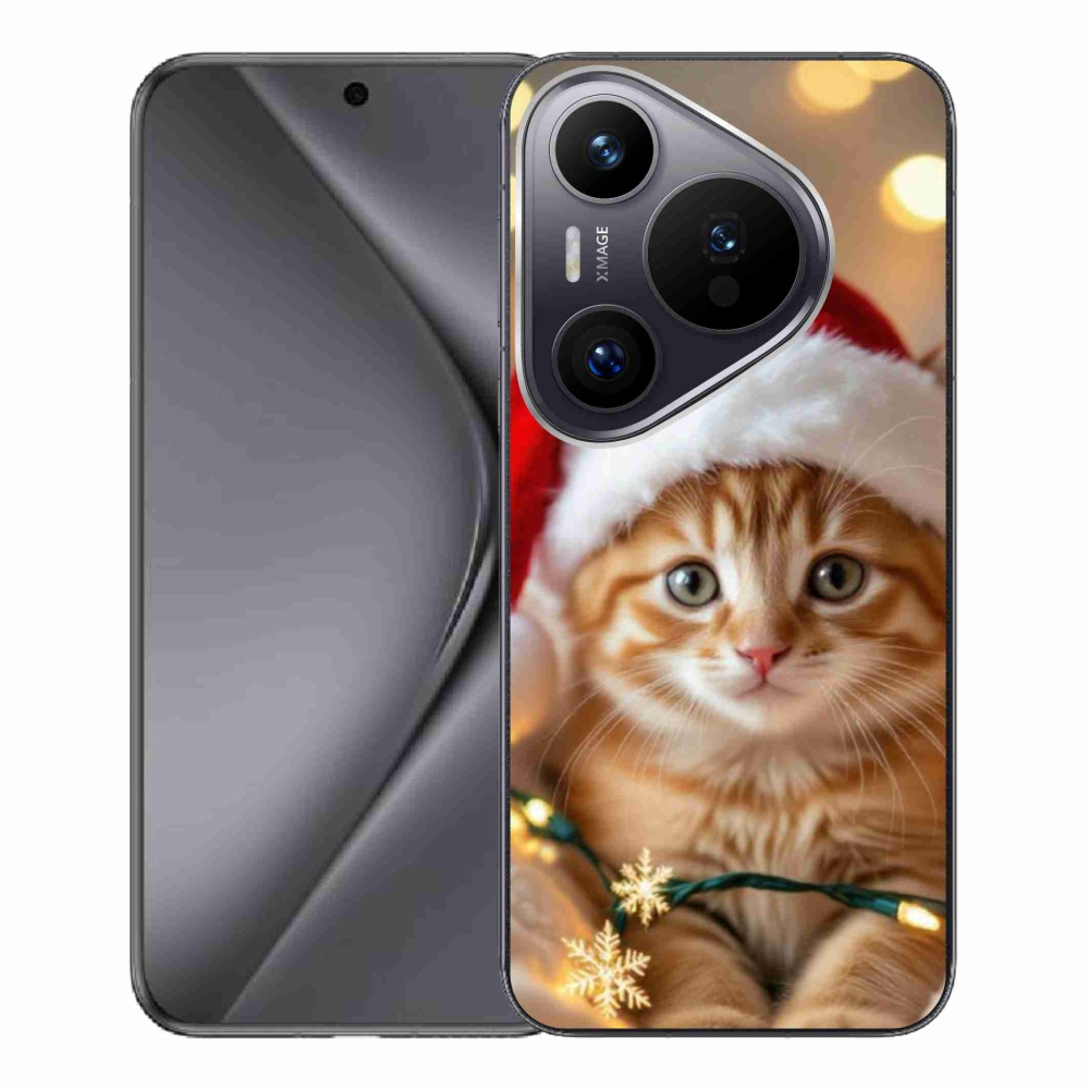 Gelový kryt mmCase na Huawei Pura 70 Pro - vánoční kotě