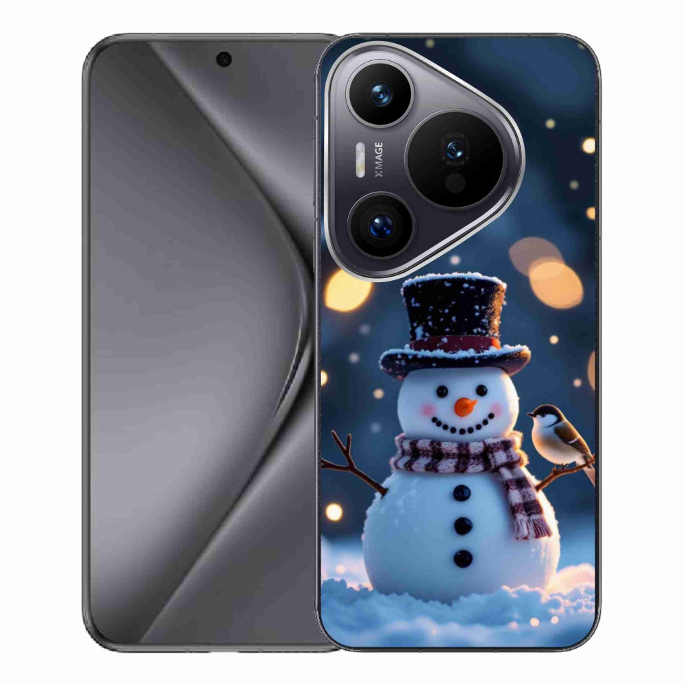 Gelový kryt mmCase na Huawei Pura 70 Pro - vánoční sněhulák