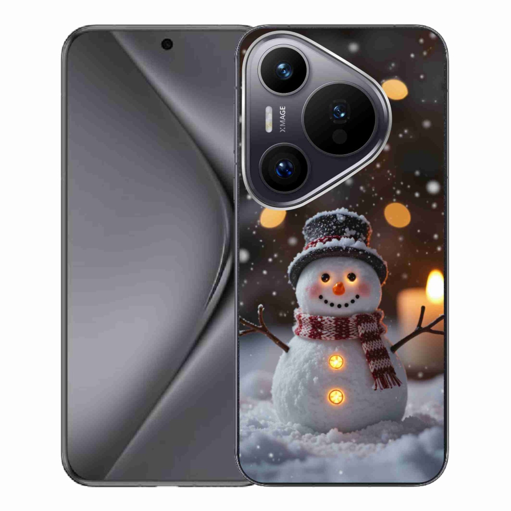 Gelový kryt mmCase na Huawei Pura 70 Pro - veselý sněhulák