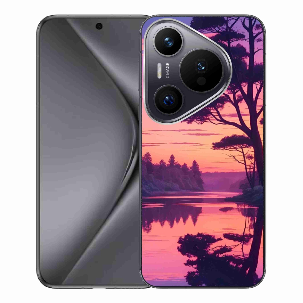 Gelový kryt mmCase na Huawei Pura 70 Pro - západ slunce nad jezerem