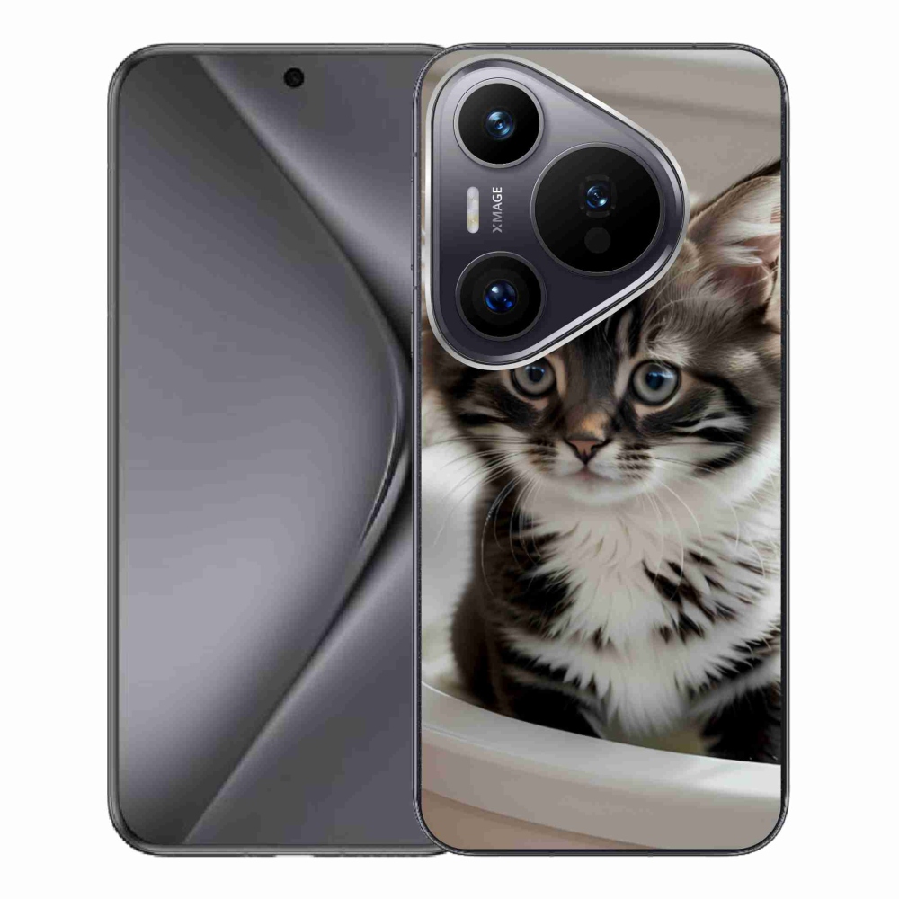 Gelový kryt mmCase na Huawei Pura 70 Pro - zvědavé kotě