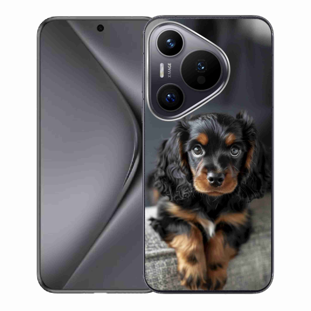 Gelový kryt mmCase na Huawei Pura 70 - roztomilý dlouhosrstý jezevčík