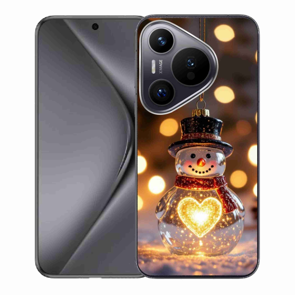Gelový kryt mmCase na Huawei Pura 70 - svítící vánoční sněhulák