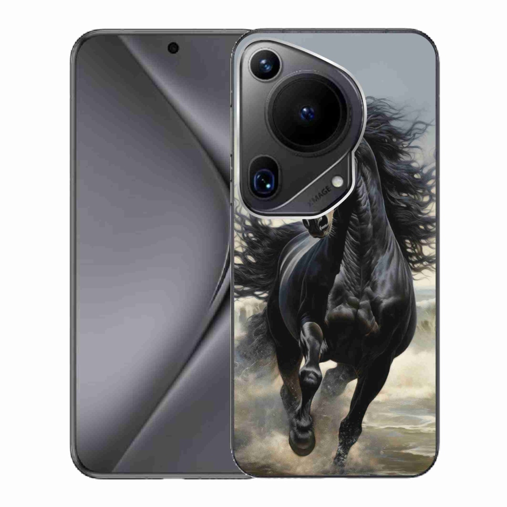 Gelový kryt mmCase na Huawei Pura 70 Ultra - běžící černý kůň