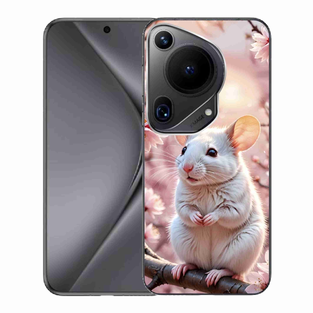 Gelový kryt mmCase na Huawei Pura 70 Ultra - bílá myš na větvi