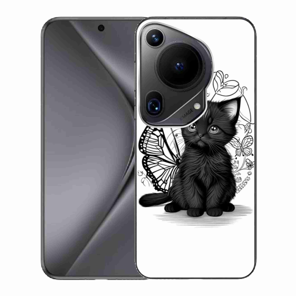 Gelový kryt mmCase na Huawei Pura 70 Ultra - černé kotě