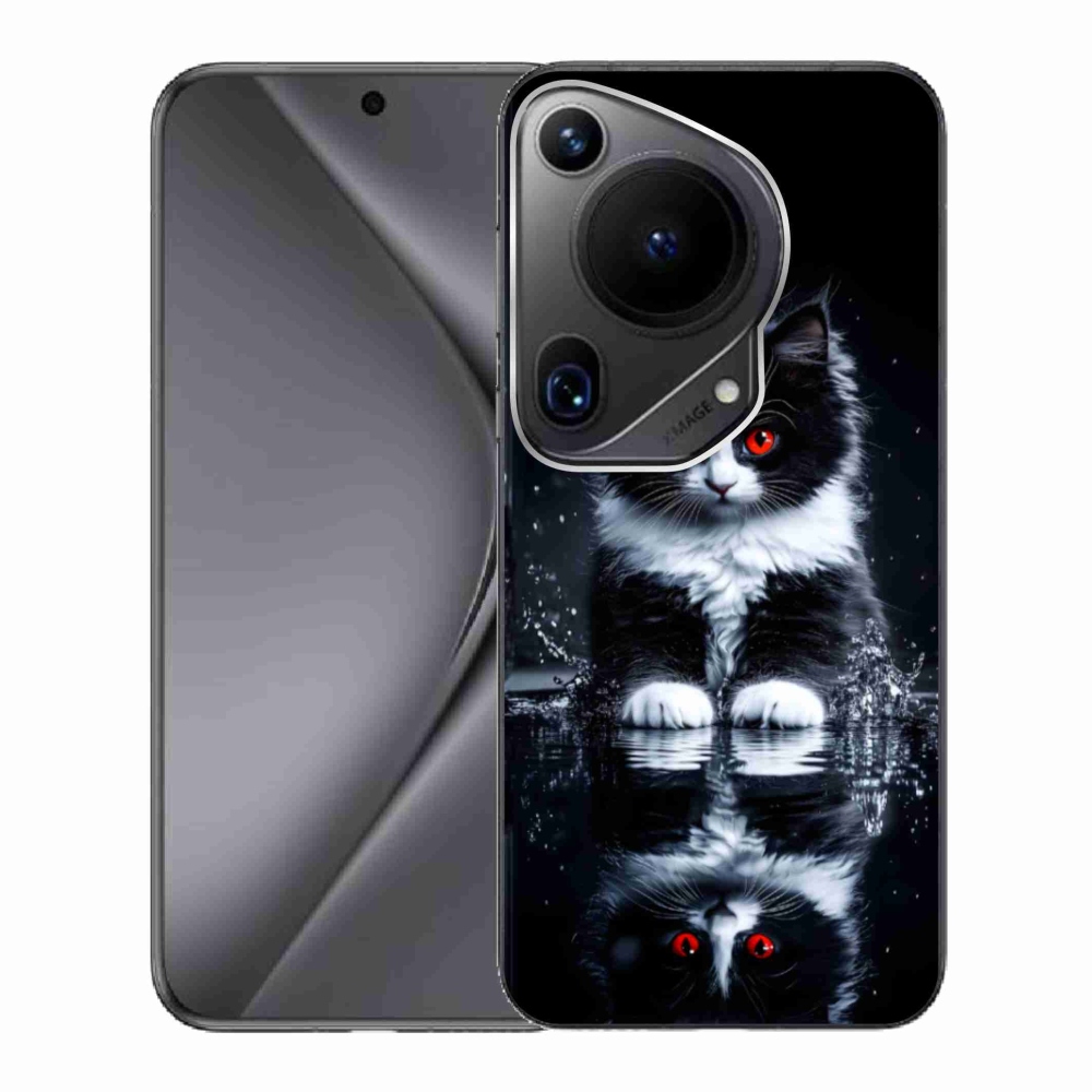 Gelový kryt mmCase na Huawei Pura 70 Ultra - černobílé kotě
