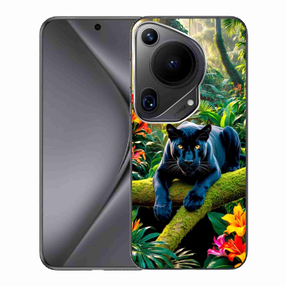 Gelový kryt mmCase na Huawei Pura 70 Ultra - černý panter v džungli