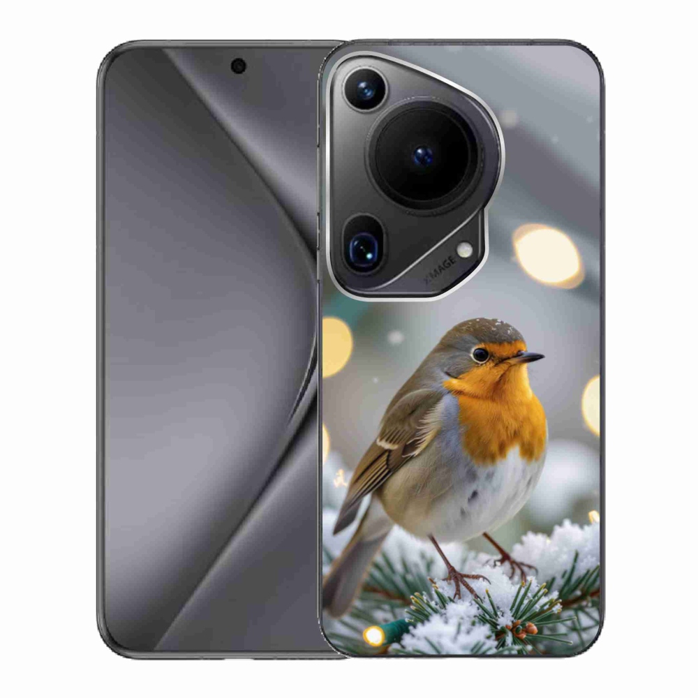 Gelový kryt mmCase na Huawei Pura 70 Ultra - červenka v zimě
