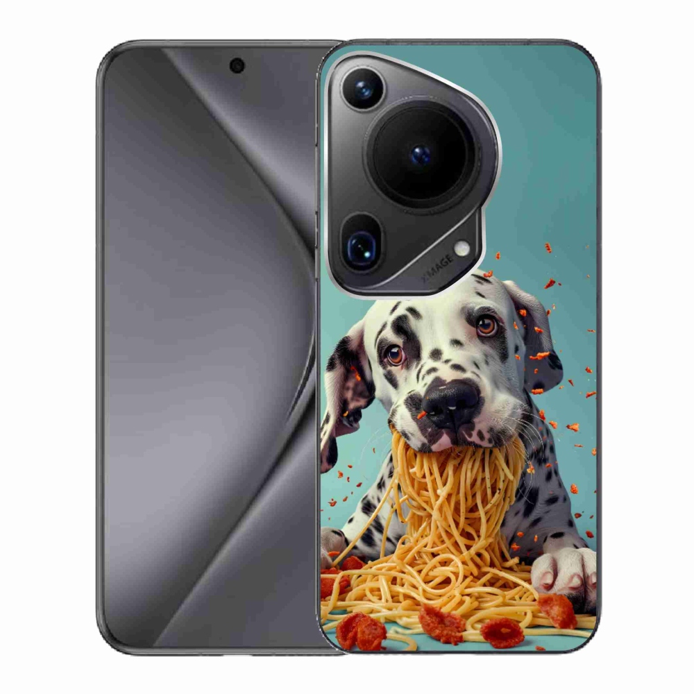 Gelový kryt mmCase na Huawei Pura 70 Ultra - dalmatin a špagety