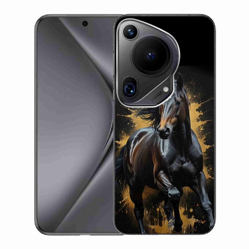 Gelový kryt mmCase na Huawei Pura 70 Ultra - elegantní černý hřebec