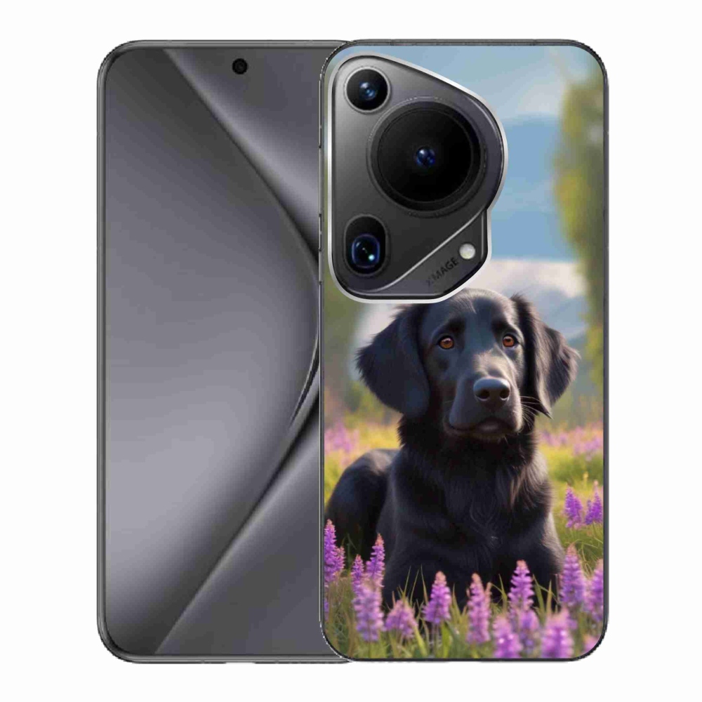 Gelový kryt mmCase na Huawei Pura 70 Ultra - elegantní černý retrívr