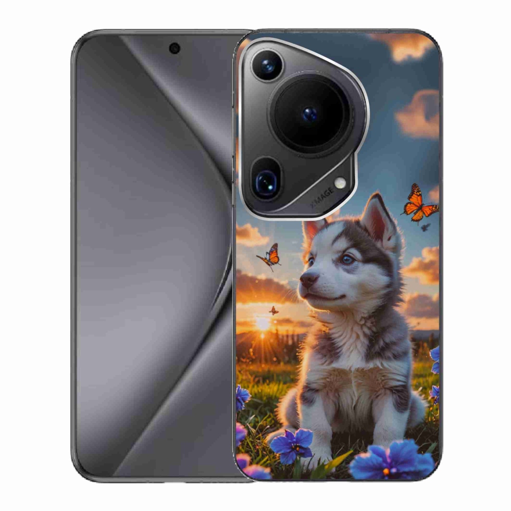 Gelový kryt mmCase na Huawei Pura 70 Ultra - husky při západu slunce