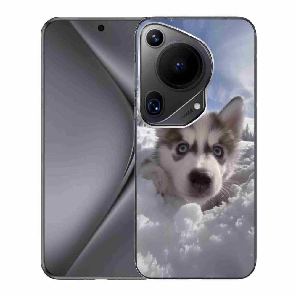 Gelový kryt mmCase na Huawei Pura 70 Ultra - husky ve sněhu