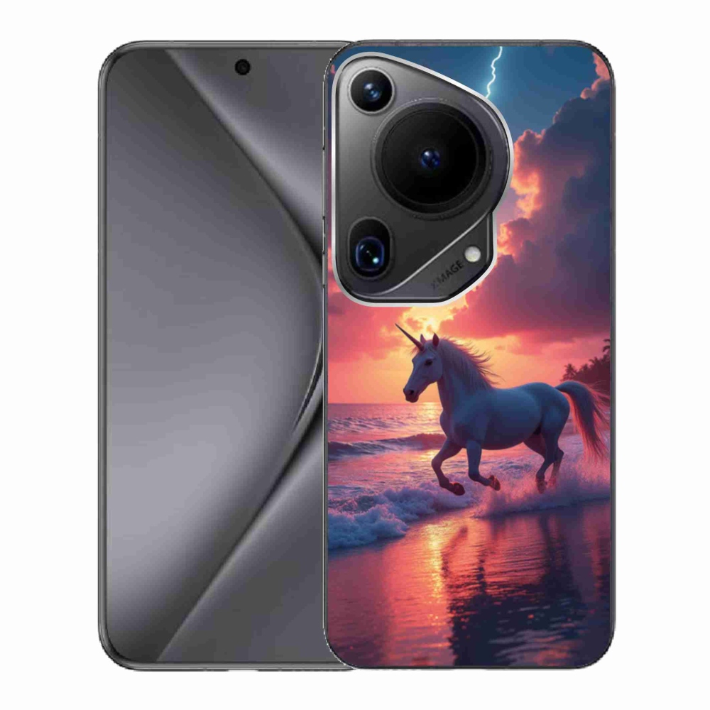 Gelový kryt mmCase na Huawei Pura 70 Ultra - jednorožec na pláži