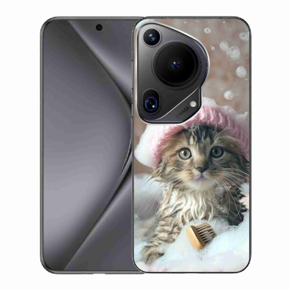 Gelový kryt mmCase na Huawei Pura 70 Ultra - kotě a koupel