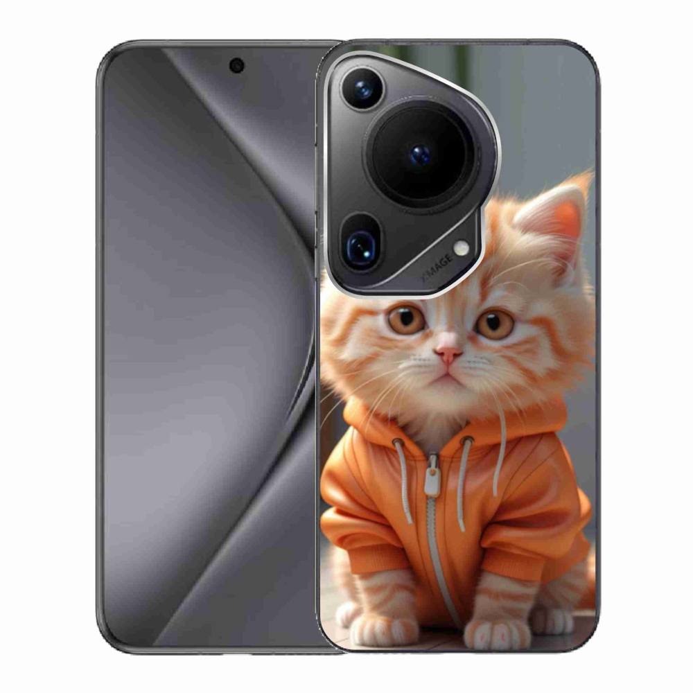Gelový kryt mmCase na Huawei Pura 70 Ultra - kotě v mikině
